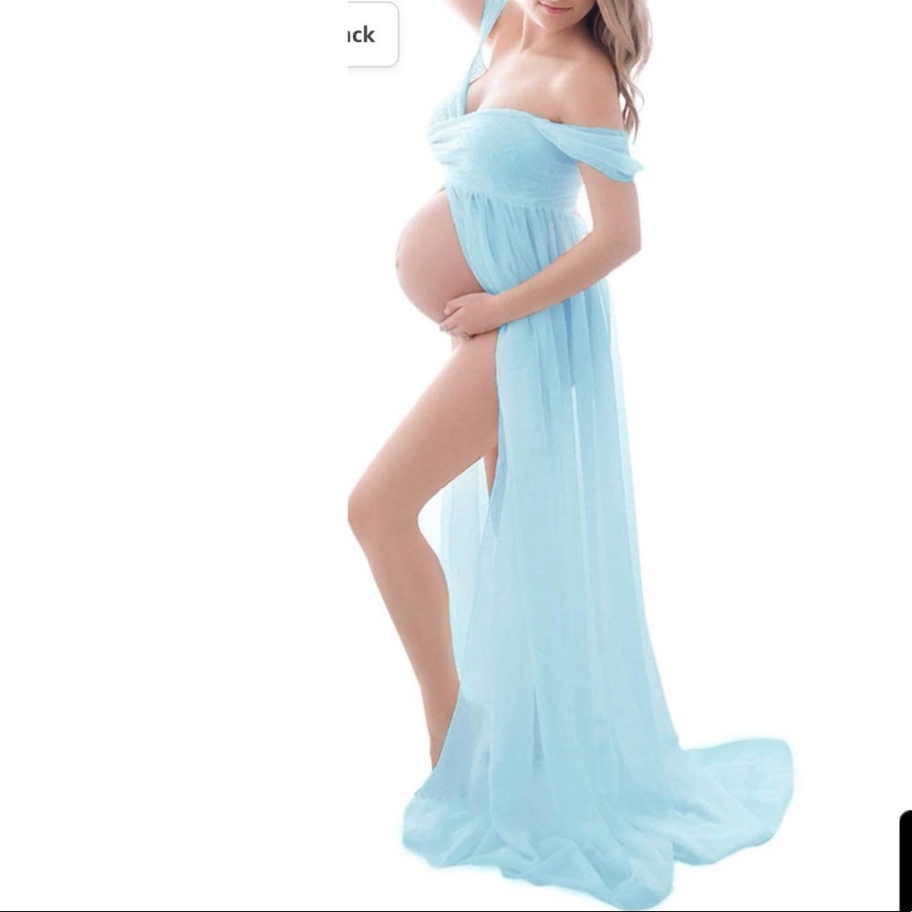 baby blue women’s Maternity dress